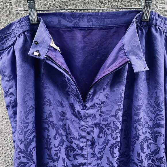 Adrianna Papell Womens Straight Skirt 22 Blue 100%‎ Silk Rear Zip Lined Vintage - Picture 4 of 9